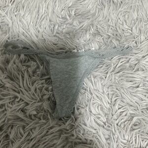 PINK Victoria's Secret Gray Lace Trim Panties